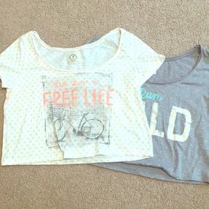 2 American eagle crop tops
